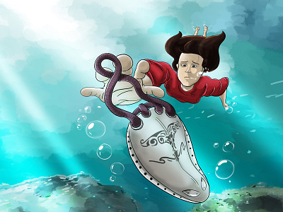 Whale Rider | Illustration inspired from the movie "Whale Rider" artwork digital painting illustration movie ocean underwater whale