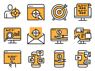 digital marketing icon filled outline icons design business design flat icon logo marketing ui ux web website