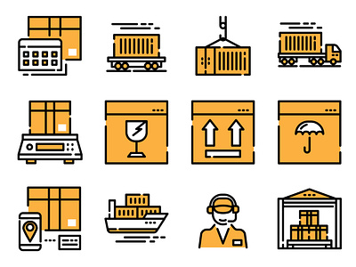 logistics and delivery icon set design business delivery design icon logistic ui ux web website