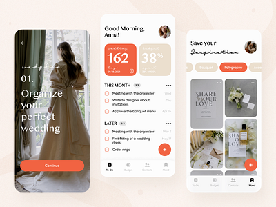 Wedding Planning Mobile App app app design mobile app mobile app design mobile ui planner ui ui design wedding