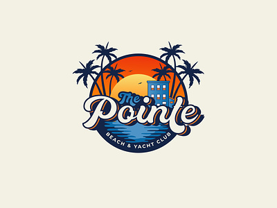 The Pointe CLub Logo beach beachside brand identity branding club combination concept design designer emblem idea logo logotype minimal modern pictorial professioanl realestate sunset visual identity