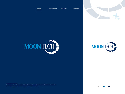 Moon Tech logo idea behance blue brand identity branding computer concept creative design designer hire me idea it logo logotype minimal modern moon professional tech technology