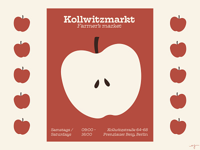 Kollwitzmarkt berlin branding design flat design graphic design illustration illustrator retro type typography vector