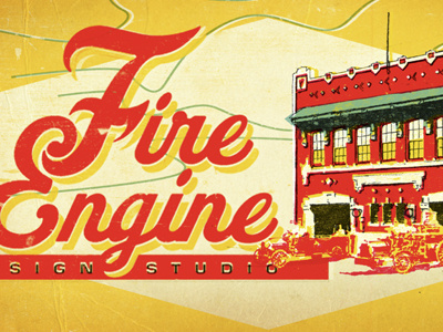 Firehouse Illustration fire engine firehouse