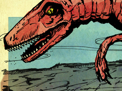 Raptor comic dinosaur illustration