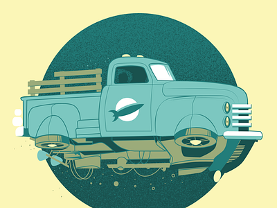 Space Opera Project - Retro Future Earth illustration truck vehicle