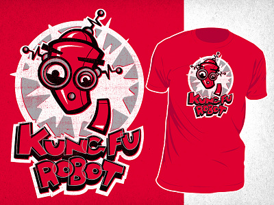 Red Kung Fu Robot Shirt