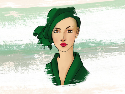 Green themed Girl model by Eujilia on Dribbble