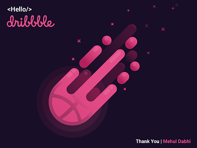 Hello Dribbble! comet hellodribbble illustration