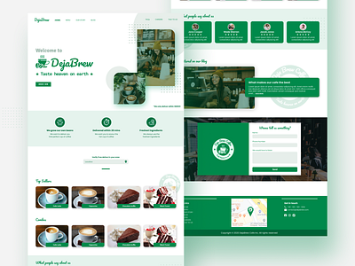 DejaBrew | Cafe landing page brew cafe cafeteria coffee deja landingpage ui uidesign