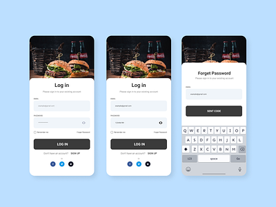 Burger apps login ui screen flutter responsive ui