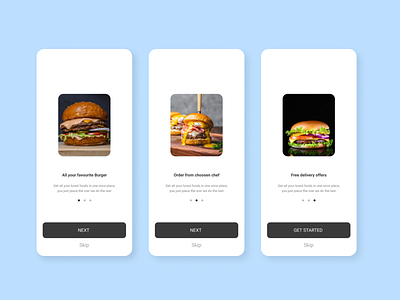 Burger food apps ui screen food order app