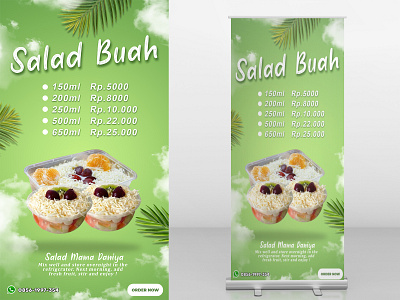 Banner usaha salad buah branding