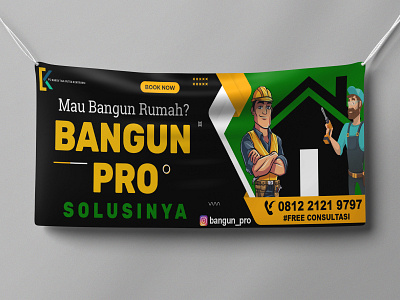 Banner Bangun Pro design illustration illustrator