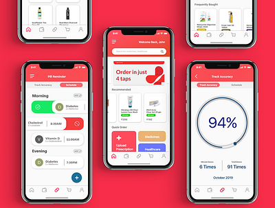 Pharma and Pill Reminder App ui ui design