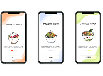 Ramen App Onboard screen Mockup app design designs mobile mobile design mobile ui ui ux