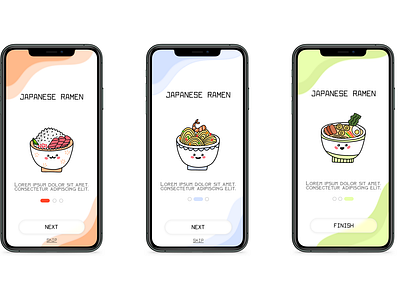 Ramen App Onboard screen Mockup