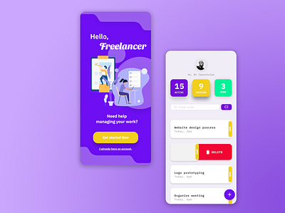 Task Manager App Design app design mobile mobile design mobile ui ui ux