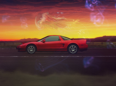 NSX artwork car fantasy illustration matte painting photoshop