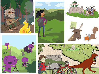 Style concepts for educational animation after effects animals animation character design concept art countryside education environment illustration illustrator photoshop storyboards