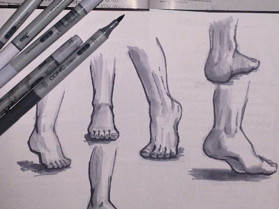 Foot anatomy practice anatomy copics drawing sketch