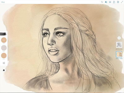 Daenerys - sketched on iPad Pro in Adobe Sketch. apple pencil daenerys fan art game of thrones hand drawn ipad ipad art photoshop portrait sketch