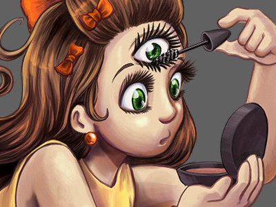 Triclops Makeup digital painting drawing fantasy art illustration make up mascara monster vintage