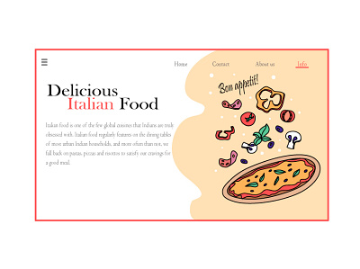 Banner for web-site of delivery italian food art branding design illustration illustrator logo minimal ui vector web