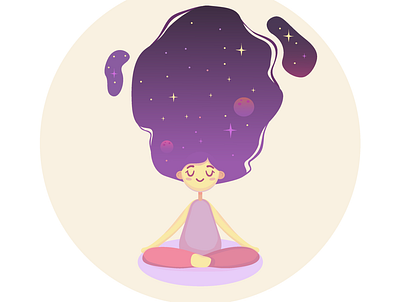 Girl in meditation art design flat flatdesign icon illustration illustrator minimal type ui vector