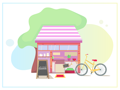 Little pink shop art design dribbble dribbleartist flatdesign illustration illustrator minimal ui vector