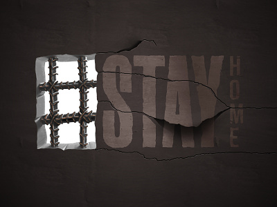 Poster "#StayHome" cg covid19 dark hashtag illustration poster stayhome typography wall