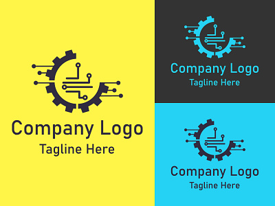 Unique minimal technology logo branding design flat graphic design icon illustration illustrator logo minimal technology vector