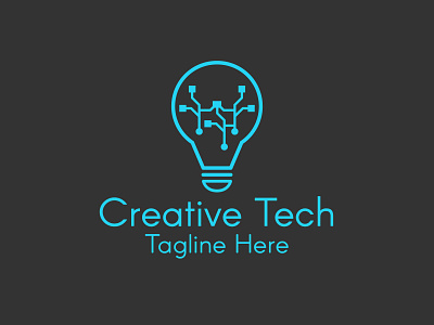 Technological Bulb Logo branding bulb logo flat icon illustrator logo minimal technology technology logo vector