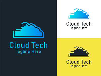 Cloud Tech Logo brand branding cloud design flat icon illustration illustrator logo minimal minimalist technology unique vector