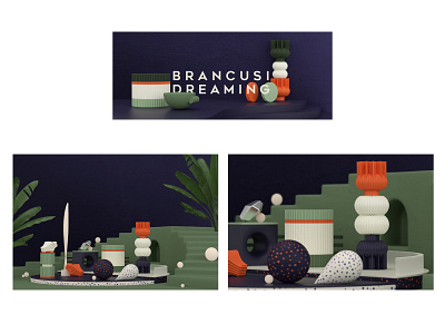 Brancusi Dreaming 3dart 3drender aesthetics design illustration interior design setdesign surrealism