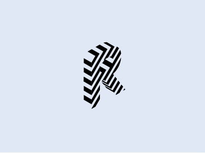 R barber black white hairdresser logo r salon stripes