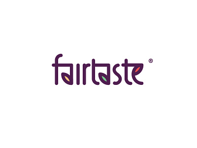Fairtaste coffee custom type fairtrade leaf logo logo design logotype mono weight