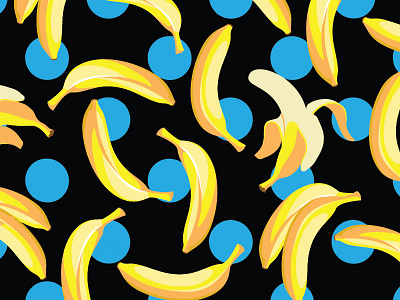 Going bananas bananas eighties illustration pattern wallpaper yellow