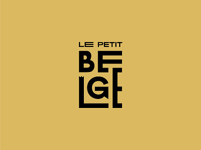 Le Petit Belge I beer black cafe custom type gold la belgique logo logo design typography