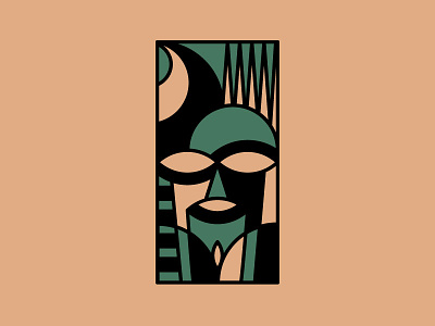 Mask african illustration mask monogram