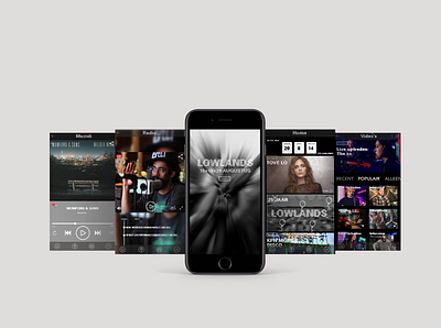 Lowlands Radio app design branding festival app music visual design