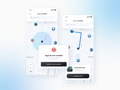 Vaccine Slot Finder App Design app corona covid 19 design graphic design health illustration location map medical ui uidesign uiux uiuxdesign ux uxdesign vaccine vaccineapp virus