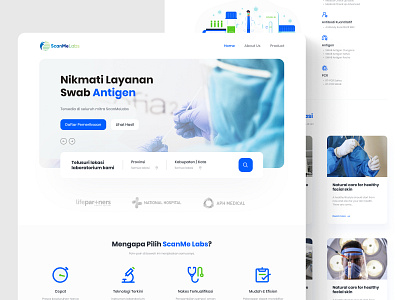 Health laboratory web design antigen app branding clinic corona covid 19 covid test design graphic design health hospital illustration laboratory logo pcr ui uiux wealth web