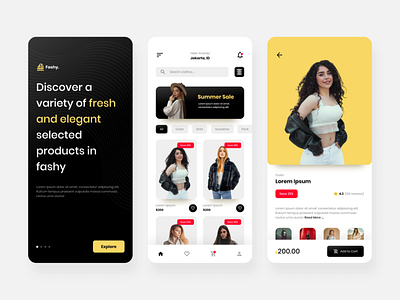 Fashy - Fashion Marketplace E-Commerce App UI Kits Template app application concept culture e commerce fashion market marketplace stall store street traditional