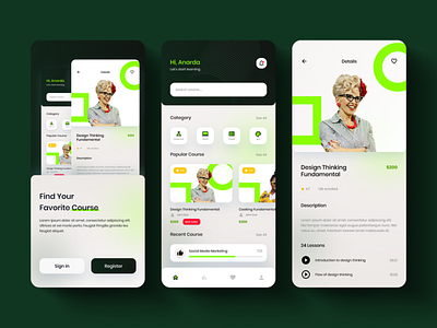 Online Education Course Learning & Mentoring App UI Kits app concept course education learning mentoring online people technology ui kits young