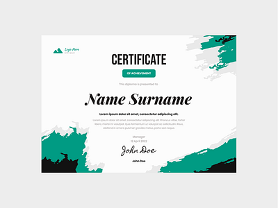 Adventure Green Brush Certificate Template adventure award background border certificate diploma education frame gift paper school template