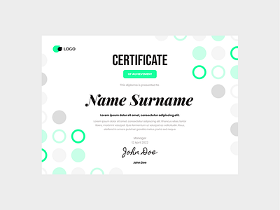 Green Corporate Circle Certificate Template award business certificate diploma document elegant graduation illustration modern print success vector