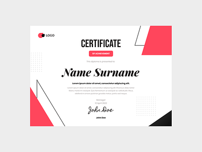 Modern Red Line Certificate Template