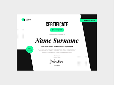 Simple Highlight Green Certificate Template