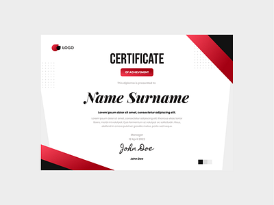 Red Gradient Certificate Template